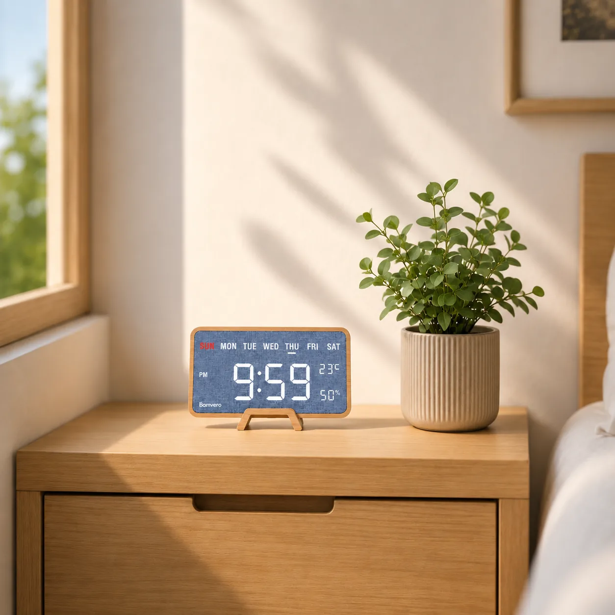 Wholesale Bamboo Digital Clock for Corporate Buyers
