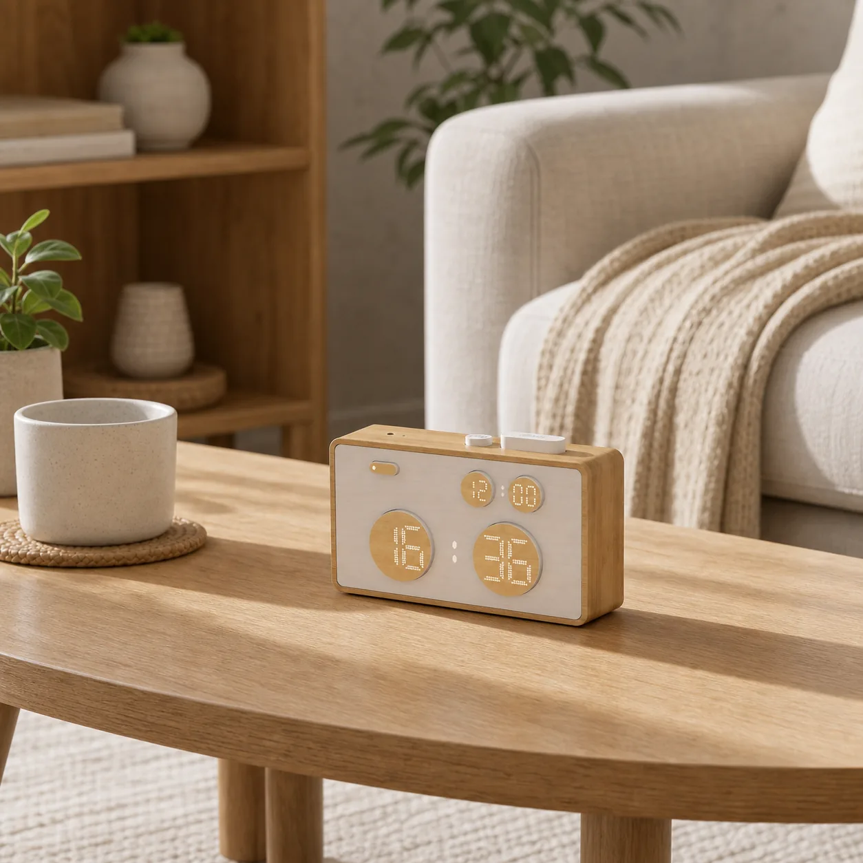 Wholesale Bamboo White Noise Clock for Eco-Conscious Brands