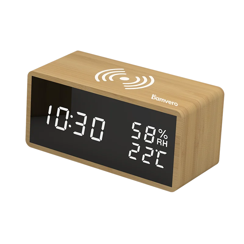 1502 Bamboo Wireless Charging Clock product view 5