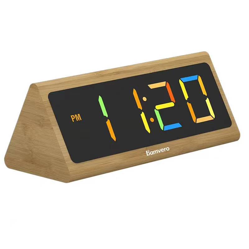 Bamboo RGB clock angled product view