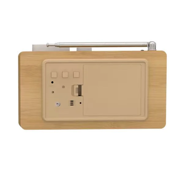 2605 Compact Bamboo Radio Alarm Clock product view 5