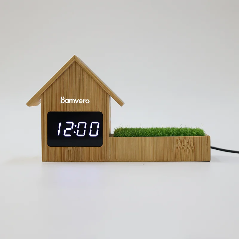 F101 Bamboo House Ambient Light Clock product view for B2B sourcing