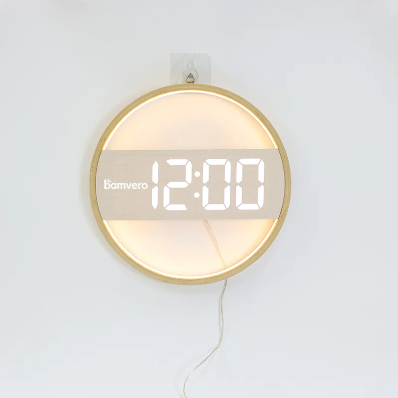 G218A Bamboo Fabric Wall Clock product view for B2B sourcing