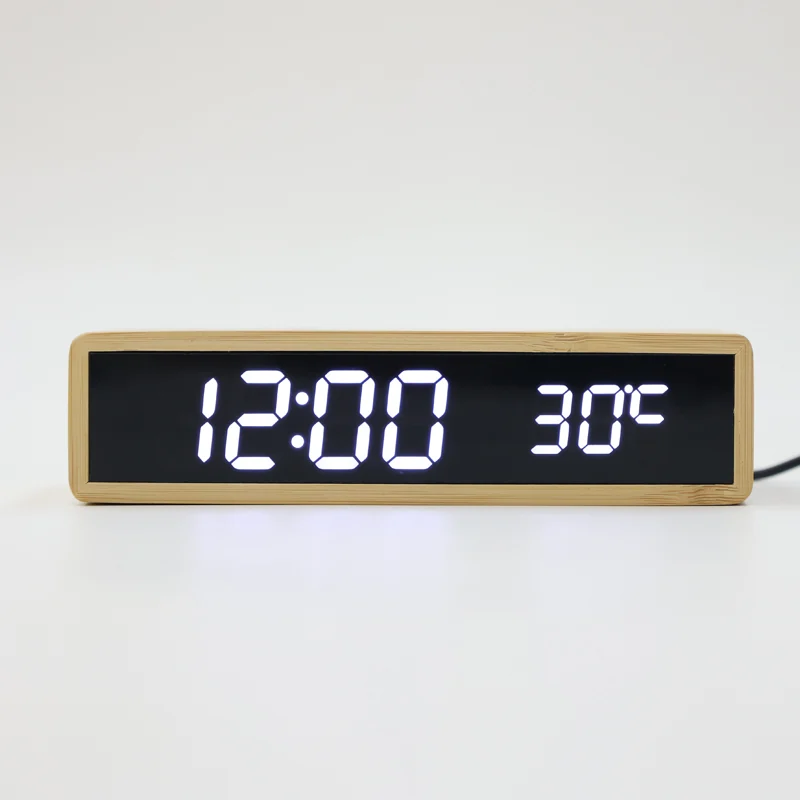 W109 Bamboo Wireless Charging Clock product view for B2B sourcing