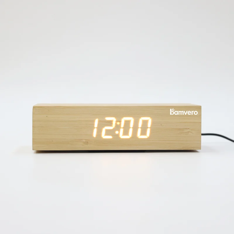 Bamboo wireless charging clock for B2B resellers