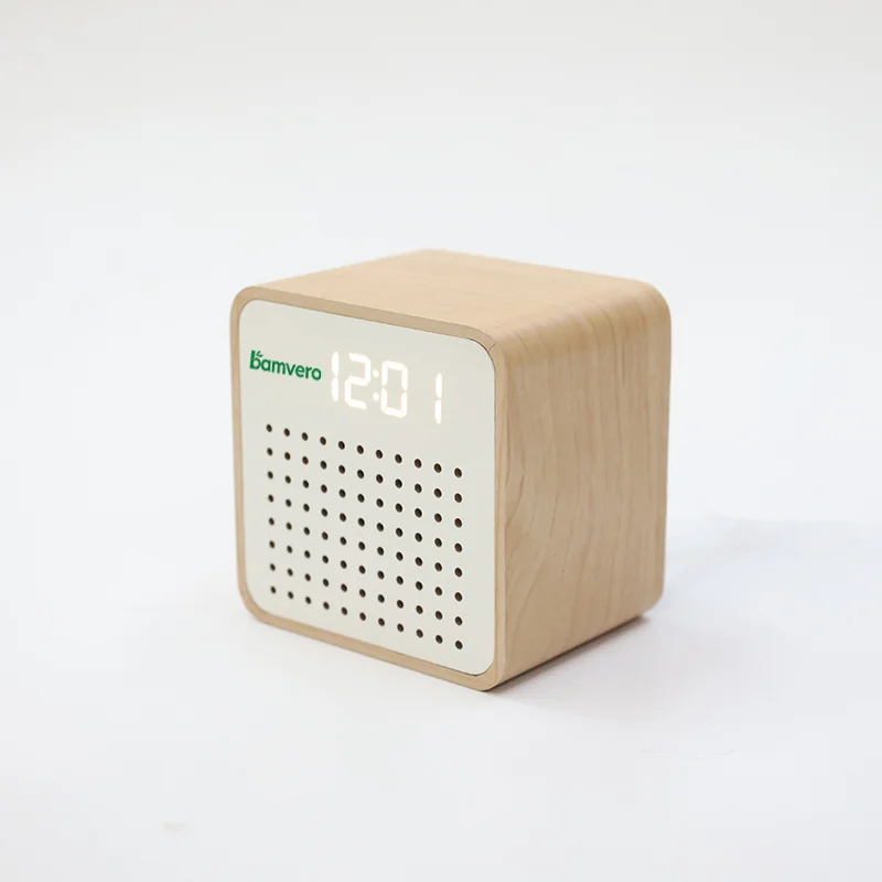 Y103 Bamboo Speaker Clock product view for B2B sourcing